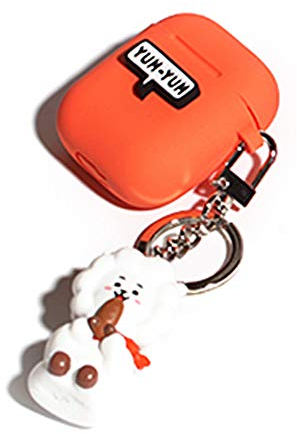 BTS BT21 Silikon-Schutzhülle mit Schlüsselanhänger, Motiv Apple Airpods aus Bangtan Boys RJ