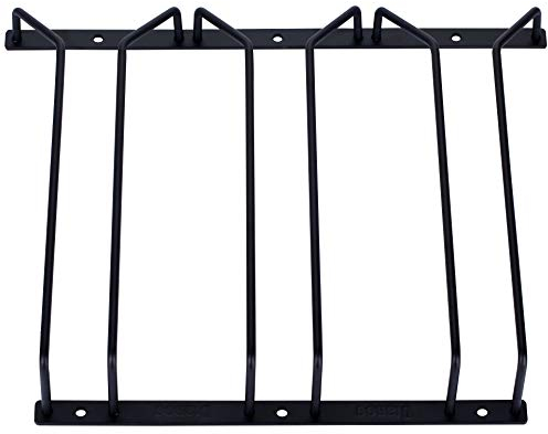 Dianoo - Soporte para copas de vino, soporte para copas de pie, armario de vino, con tornillos, 27 cm, 3 filas, color negro