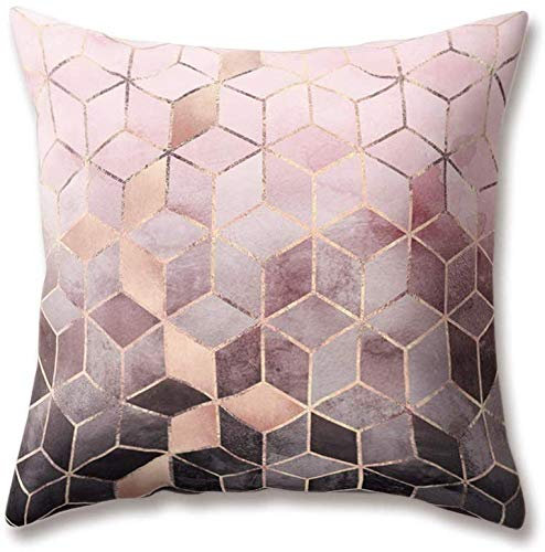 Hengjiang Housse de Coussin en Velours Doux Style Nordique Vert Rose, Blanc, Noir, Gris, Impression géométrique 18 x 18/45 x 45 cm…