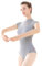 Daydance Mädchen Frauen Tanztrikot Spitze Rollkragen Ballett Body Flügelärmel, Grauer Rollkragen, Medium