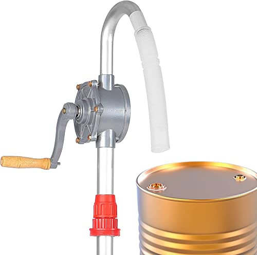 Ejoyous Kurbelpumpe, 29L / min Aluminiumlegierung Kurbelfasspumpe Fasspumpe Handpumpe Ölpumpe Absaugpumpe für Heizölen Benzin Schmiermitteln Speiseölen