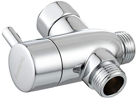 Tecmolog DSF012 - Valvola deviatore per soffione doccia G1/2 in ottone a 3 vie con spegnimento per doccetta e doccetta fissa cromata