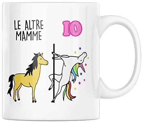 Vulfire Tazza in Ceramica Le Altre Mamme, Io. Idea Regalo Unicorno Super Mamma, Tazza Colazione Personalizzata, Divertente (Bianco)