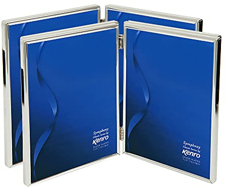 Kenro Box of 2 Silver Plated Twin Photo Frame 7x5 Inch / 13x18cm Symphony Classic Series - SY1318/2-2