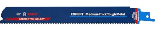 Bosch 3x Lames de scie sabre EXPERT Medium-Thick Tough Metal S1155HHM (pour Acier robuste, Tuyaux en acier inoxydable, Longueur 225 mm, Professional Accessoire Scie sabre)