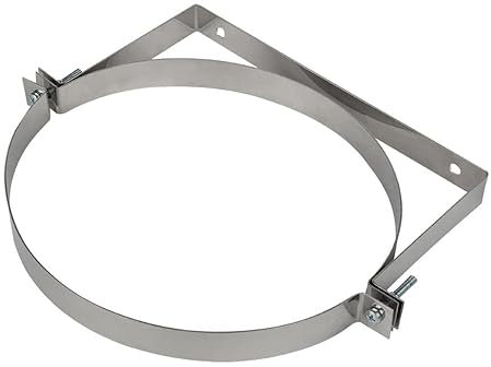 Fumio Ofenrohr Rohrbogen Regenhaube Federklemme Wandhalter Einwandig Edelstahl Ø100mm (Wandhalter inkl. 2 Schrauben)