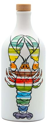 Frantoio Muraglia, Hummer Pop Art Keramikgefäß mit Nativem Olivenöl Extra 500ml, intensiv fruchtige Essenz, handgefertigt und dekoriert von unseren apulischen Kunsthandwerkern