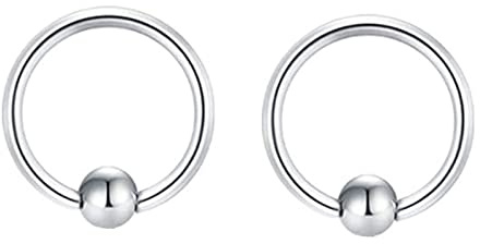 Lieson 2 Pezzi Piercing Naso Acciaio Chirurgico 16G Anello Naso Donna Borchie al Naso Pallina Cone U e Cerchio Piercing Naso Anello