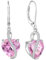 YL Orecchini Cuore in argento 925 con Orecchini da donna con pietra portafortuna di ottobre rosa Zirconia Cubicaa Cubica