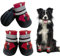 NeuWee Hundeschuhe Pfotenschutz, 4er-Set Wasserdicht Hundeschuhe mit Reflektierenden Riemen, Hundeschnee Stiefel Regenschuhe für Kleine, Mittelgroße und Große Hunde (S, Rot)