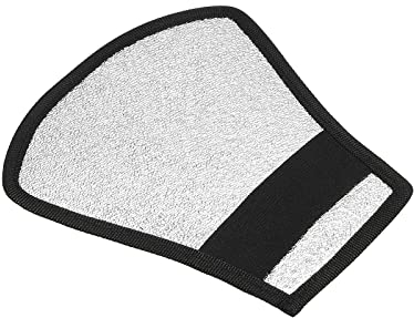 PATIKIL Flash Diffuser Reflector, 2-Sided Flexible Bend Bounce Reflector with Elastic Strap for Flashlight Photography Camera Speed Light, Silver White