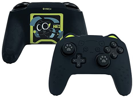 GeekShare Cute Cat Paw Controller Skin Set Anti-Slip Silicone Protective Cover Skin Case for Nintendo Switch Pro Controller with 2 Thumb Grip Caps and 1 Sticker - The HEI Series