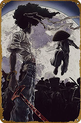 Afro Samurai Comics Poster Retro Metall Blechschild Wand Home Art Schild Höhle Bar Club Home 20,3 x 30,5 cm