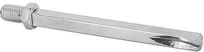 ALSTEN TECH Vierkantsift 8x8mm Vierkant für Türgriff 1 Stück Länge 120mm mit Gewinde M10 - gekerbt, stabile Verbindung für Drückergarnitur Türdrücker Langschild satiniertes Finish