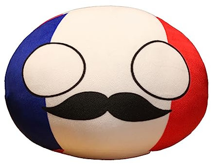 EBbels Country Ball Plüschtiere, Countryball Weiche Puppen, Flagge Plüschtiere Länder, Countryballs Plüsch Fußball Kuscheltiere, Kinder-Plüsch-Kissen Kissen Für Wohnkultur (Frankreich)