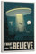 AZTU Vintage Ufo Poster I Want To Believe Dekorative Leinwand Familie Schlafzimmer Kunstwerk Bild Gemälde 20 x 30 cm