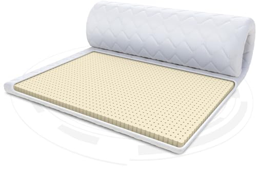 FDM Matratzentopper Latex MAX Matratze Topper 80x200 cm Härtegrad H3 Höhe ca. 4 cm Allergiker Geeignet Öko-Tex Weiß