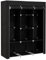 HOMCOM Stoffschrank, Kleiderschrank mit Kleiderstange, 8 Ebenen, Faltschrank, Faltbare Garderobe für Schlafzimmer, Flur, Vliesstoff, Schwarz, 125 x 43 x 162,5 cm