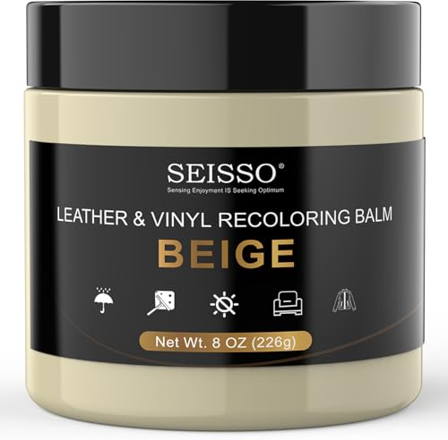 SEISSO Juego de Reparación de Cuero, 200 g, Crema de Reparación de Cuero, Restaurador de Cuero, para Cinturones, Zapatos, Asientos de Coche, Sofás (Beige)