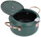 Olla para Freír Tempura, Olla Caliente Multifunción con Tapa Indicadora de Temperatura de Aceite para Cocina (GREEN)