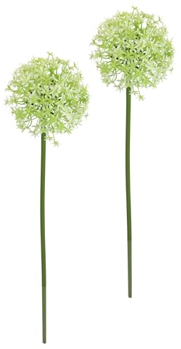 Kunstblume Allium Zierlauch Kugelblume Zweig Einzelblume Stielblume Floristik künstliche Blumen Beiwerk für künstliche Blumen-Sträuße und Bouquets Blumengestecke Dekoblume Blumenlauch, Grün