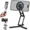 Magnetic Pocket Phone Tripod Foldable Compatible with Magsafe for iPhone 15/14/13/12 Plus Pro Max Series, Mini Cell Phone Tripod Mount Handle Smartphone Desk Stand Travel All in One