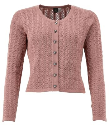 OS Trachten Strickjacke mit Rundhalsausschnitt Borida