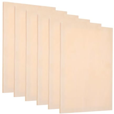PATIKIL 12 x 10 Inch Wood Panel Board, 6 Pack Unfinished Wooden Canvas Boards Square Blank Deep Cradle Board for Painting Pouring DIY Art Use with Oils Acrylics