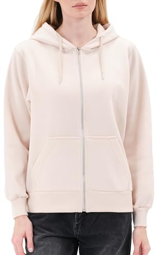 Smith & Solo Felpa con cappuccio da donna, in cotone, a maniche lunghe, con cappuccio, a girocollo, slim fit, per il tempo libero, sport, a maniche lunghe, con cappuccio