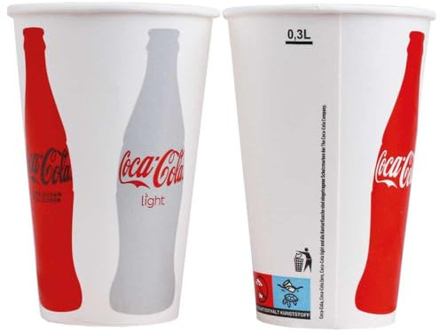 Kaltgetränkebecher Coca Cola, beschichtetes Hartpapier, 300 ml, 100 Stück