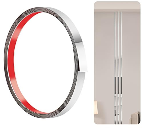 300cm-1cm Baguette de Finition en Acier Inoxydable, Moulure Murale, Moulure Décorative pour Cheminées, Cadres de Miroirs, Murs, Voitures et Meubles(Argent)