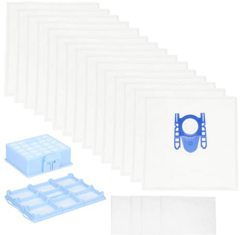 VS06A111 Staubbeutel Filter Zubehör set geeignet für Siemens VS06A111 / VS06B1110 synchropower Staubsauger Ersatzteile mit Hepa Filter Motorschutzfilter und Mikrofilter (15 Beutel)
