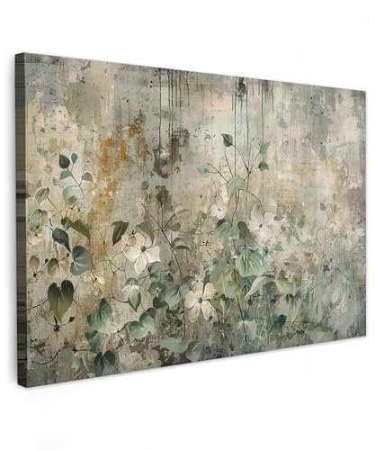 MuchoWow© Impression sur Toile Photo Peinture 120x80 cm Tableau Decoration Murale Chambre Salon Maison Deco Cuisine Fleurs - Feuillage - Abstrait - Moderne