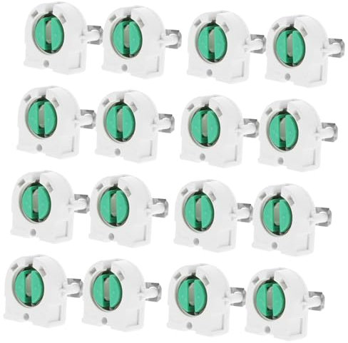 Cabilock Lamp Supply 20 Stück Lampenfassungen Leuchtstoffröhrenhalter Ersatzfassungen Robustes Abs Einfache Installation