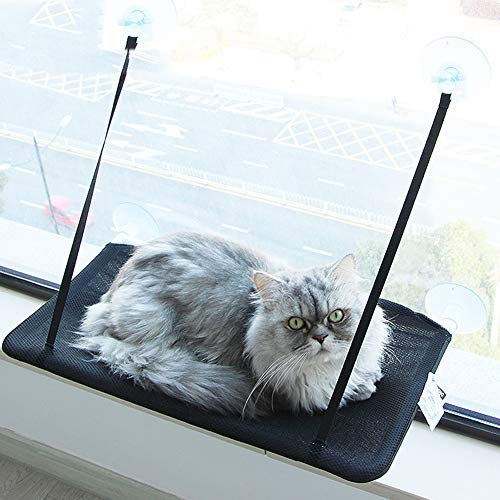 Katzenfenstersitz, Katzenfensterbett, Hängematte, Katzenfenster, sonniger Sitz, platzsparendes Design, Katzenregale, Katzen-Saugnapf zum Aufhängen, Haustier-Fensterbank, hält bis zu 22,7 kg, für gro