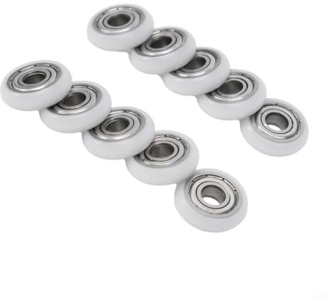 ZiStarlilife Lot de 10 roulettes de rechange pour porte coulissante en verre ou paroi de douche, réglable vers le haut et vers le bas, pas de bruit et glisse en douceur (19 mm)