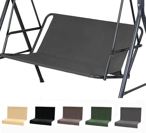 Swing Cushion Covers Waterproof Patio Swing Seat Cover Replacement, Bench Replacement Cover for 2 3 Seat Outdoor Garden Yard Swing Chair(Grey,54x19.7x19.7inch)