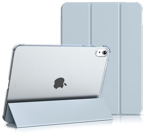 Lsmmpoba Hülle für iPad (A16) 11. Generation, iPad 10. Gen, Hellblau | Für iPad 11/10,9 Zoll 2025/2022, Schlanke Stand Folio Schutzhülle mit Hart PC Transparent Rückseite, Auto Schlafen/Wachen