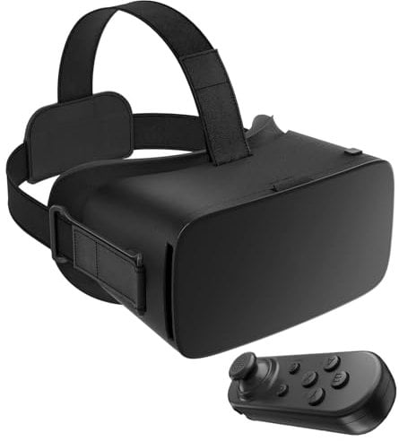 Occhiali VR 3D, Occhiali la Realtà Virtuale con Telecomando, Rotazione 360°, 120 ° FOV, HD Anti-Blue Lenti Visore Realtà Virtuale per iPhone e Smartphone 4.0-6.7, Regali per bambini e adulti