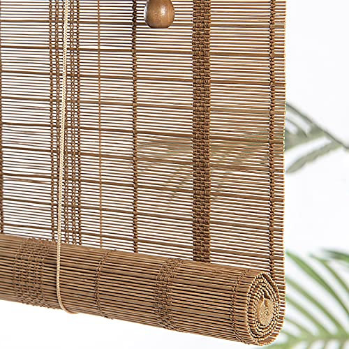 Vintage Bamboo Sun Shade with Hook - Japanese-style Light Filtering Patio Pergola Curtain 170cm Wide Outdoor for Kitchen & Garden