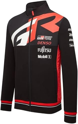 Toyota Gazoo Racing, Offizieller 2025 WEC Merchandise, Team Full Zip Sweatshirt Jacke, Schwarz, Rot, Weiß