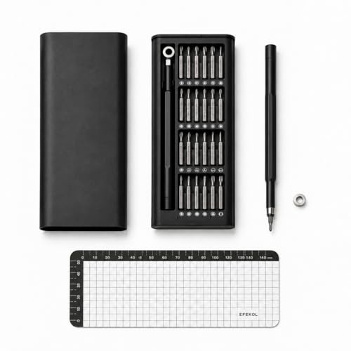 GZEINB 25-teiliges Präzisions-Schraubendreher-Set mit 24 Bits | Magnetgriff im Etui Feinmechaniker-Werkzeug mit Drehkappe für Handy, Laptop, Tablet, Brille, Uhr, Kamera, Spielzeug