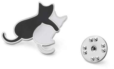 Dreamtimes Jolie broche chat chien épingle pour femmes et hommes Chat et chien câlinant en acier inoxydable Cadeau unique pour les amoureux des animaux