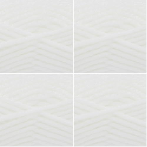 King Cole Big Value Super Chunky Wool - 100g Ball - Premium Acrylic Yarn for Knitting & Crochet - Ideal for Blankets, Jumpers & Scarves (1758 White) (Pack of 4)