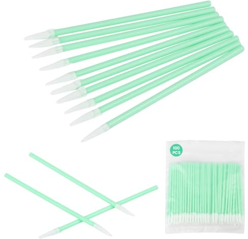 APXEL 100 Stück Wattestäbchen Reinigungsstäbchen, Schaumstoffspitzen Reinigungstupfer mit Spitze Schaumstofftupfer Set für Kamera Tintenstrahldrucker Optische Basteln Druckkopf Auftragen von Make-up