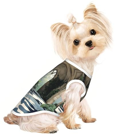 Individueller Hundepullover für kleine und mittelgroße Hunde – einzigartige Designs, weiches Polyester-Fleece, perfekt für Operationen, Erholung und den täglichen Gebrauch, grüner Bodenbelag, Größe L