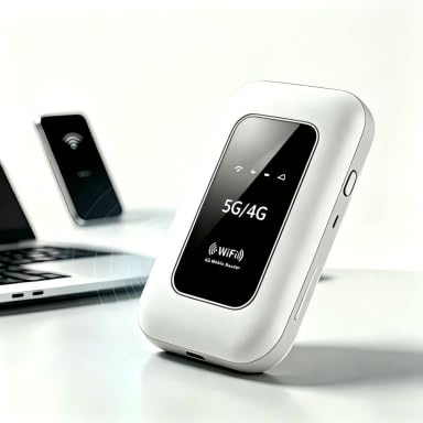 Portable Unlocked 4G/5G WiFi6 Mobile Hotspot, 300Mbps Pocket Wireless Modem Supports Up to 10 Devices, Long Lasting Battery Travel Internet Dongle for UK Home Camping Business Trips