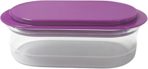 Tupperware Butterdose Clear Exclusiv Collection transparent lila – Butterdose für 250 g Butter – Frischhaltedose mit Deckel – BPA-frei – Kühlschrank & Esstisch