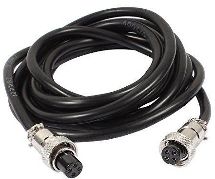 Sourcingmap GX12 4 Pins Double Female Head Aviation Socket Connector Electrical Cable 2m