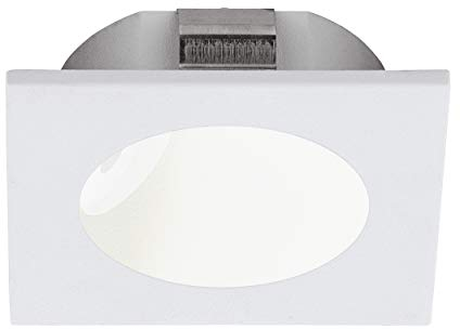 EGLO LED Einbaustrahler Zarate 1, LED Spot aus Aluminiumguss und Kunststoff, LED Einbauleuchte in Weiß, Einbaustrahler LED flach, warmweiß, L x B 8 cm
